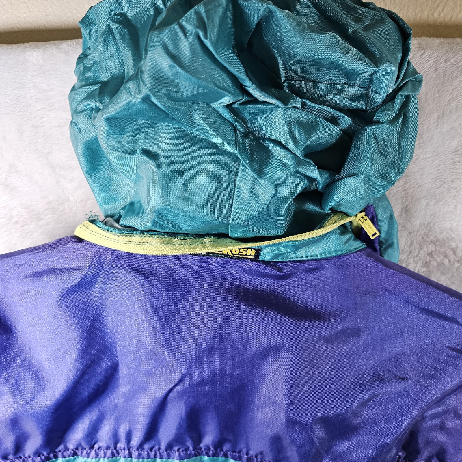 VTG 90s OshKosh B’Gosh Windbreaker Sz Large Colorblock Track Jacket Vented Hood