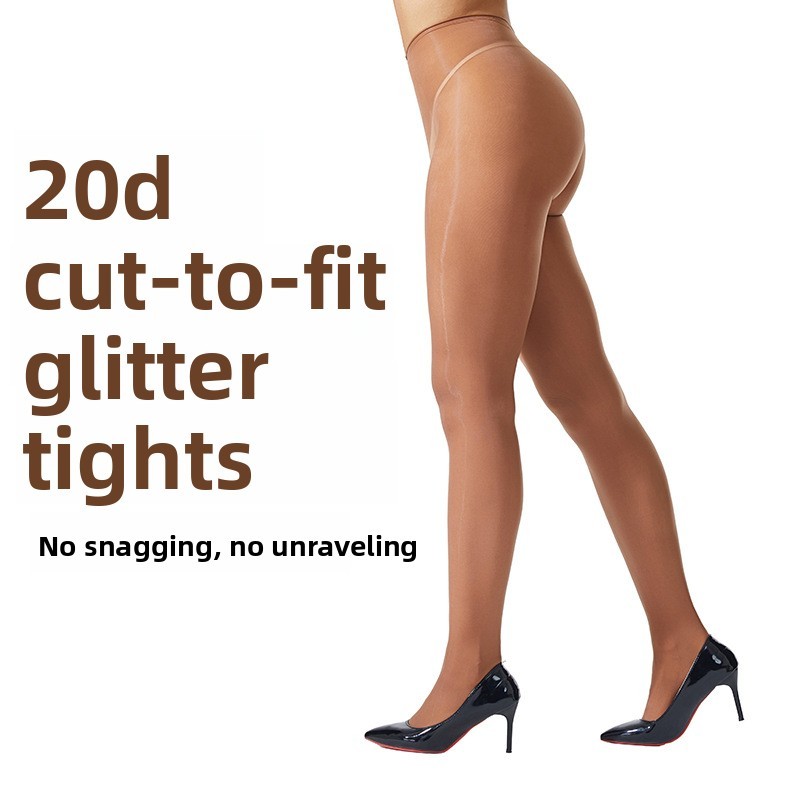 20D Oily Shining Tights Women High Waist Pantyhose Lift Buttocks S-XXL Plus