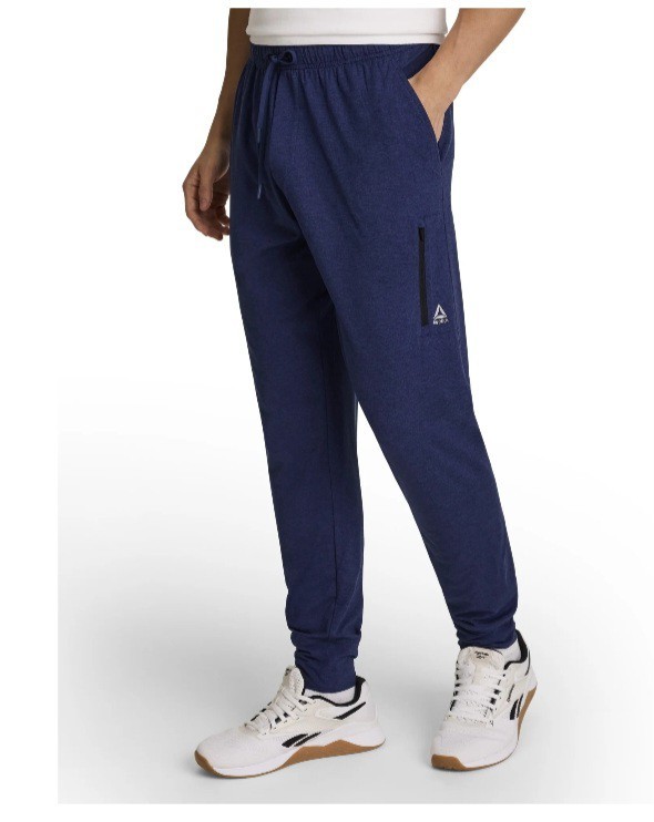 Reebok Men’s L Legacy Slim Jogger Pants Ribbed Cuff Medieval Blue Heather (HC)