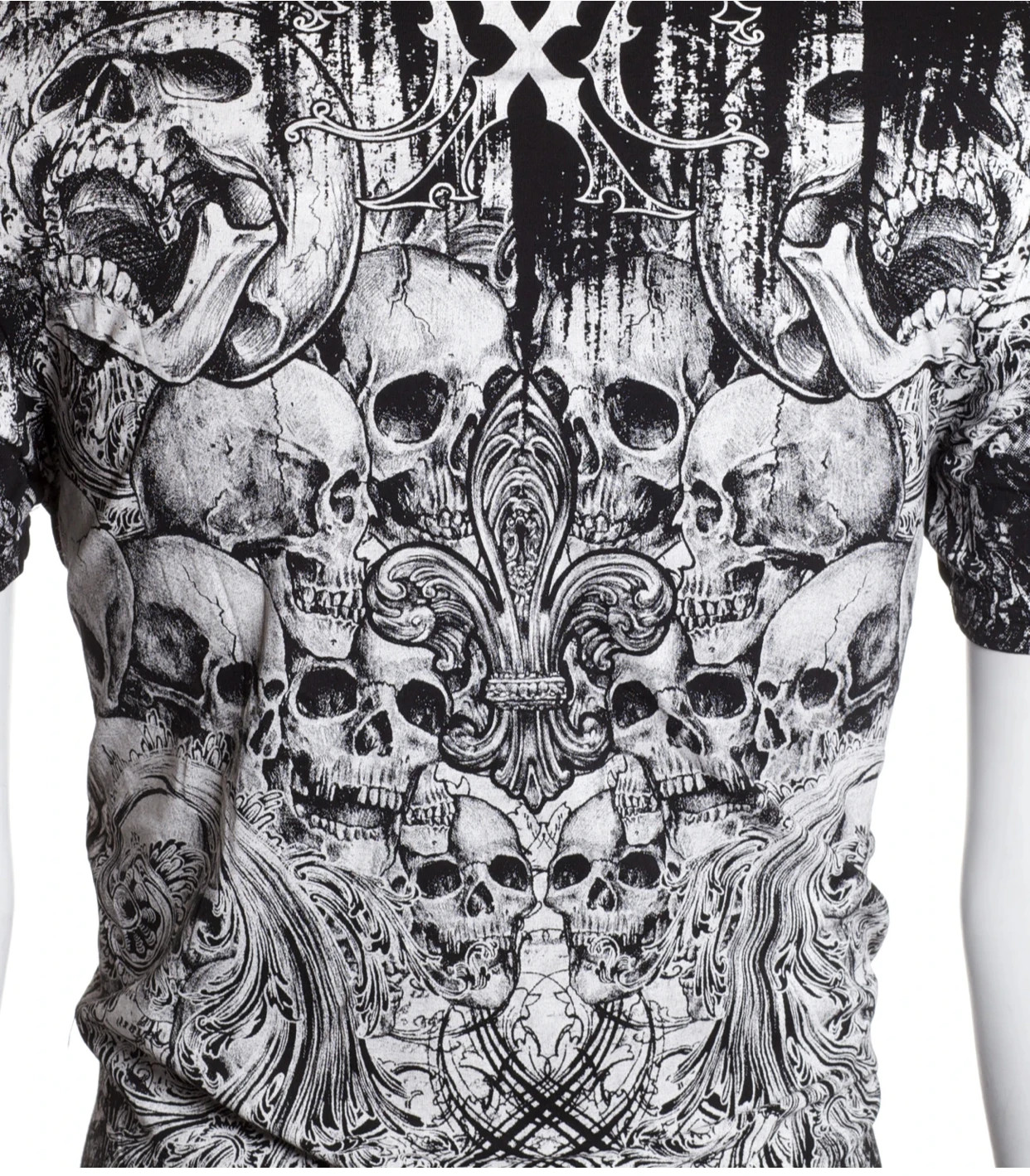 Xtreme Couture Affliction Men’s T-Shirt OFFERING Skull Black Tattoo Biker S-3XL
