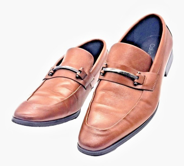 Calvin Klein Men’s Malcome Tan Bit Loafers Slip-On Shoes Size 9.5 M Preppy Style