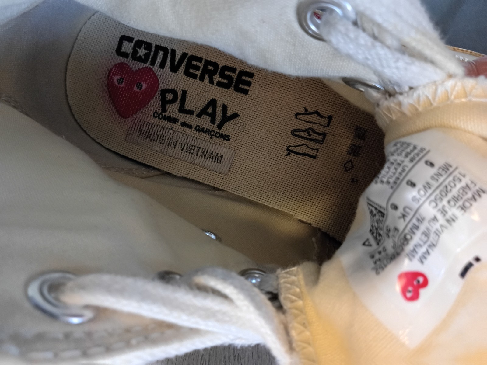 Comme Des Garclçons Play Converse Chuck 70 Shoes White Unisex Mens Size 6…