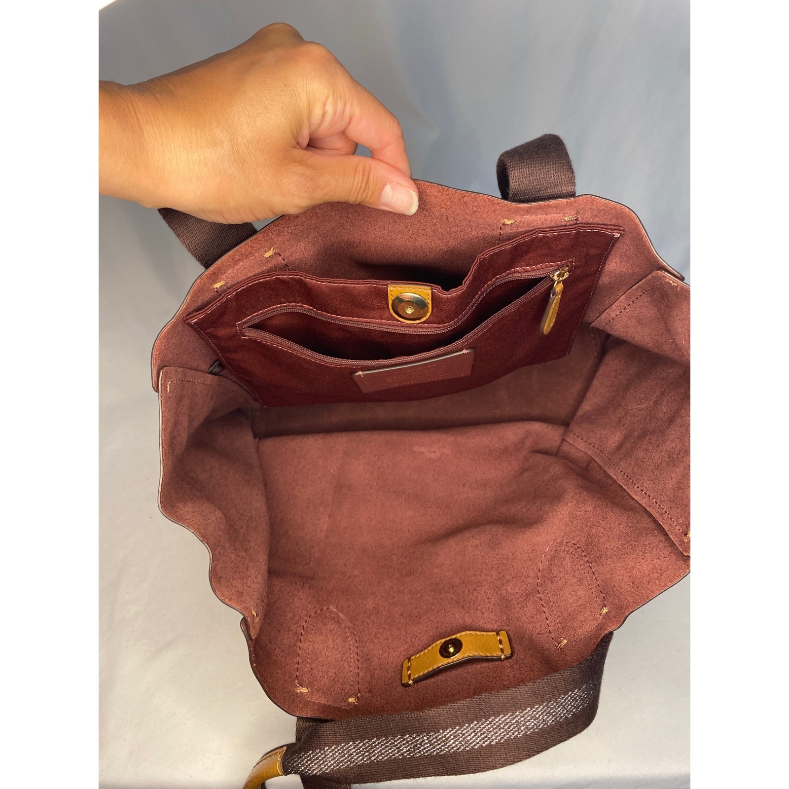 Coach Derby Tote Bag Purse Saddle Brown Pebbled Leather Womens F58660 Office