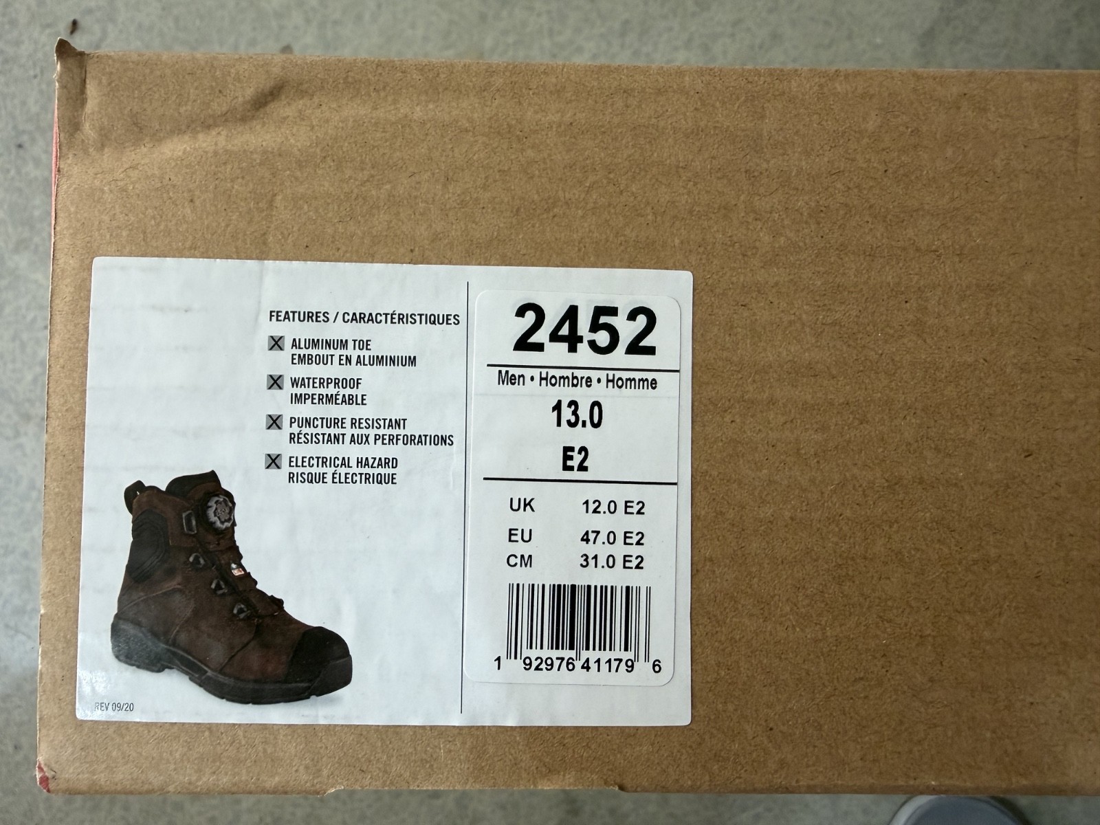 Size 13D Red Wing Exos LITE #2453 Waterproof 6″ Nubuck Work Boots Safety Toe BOA
