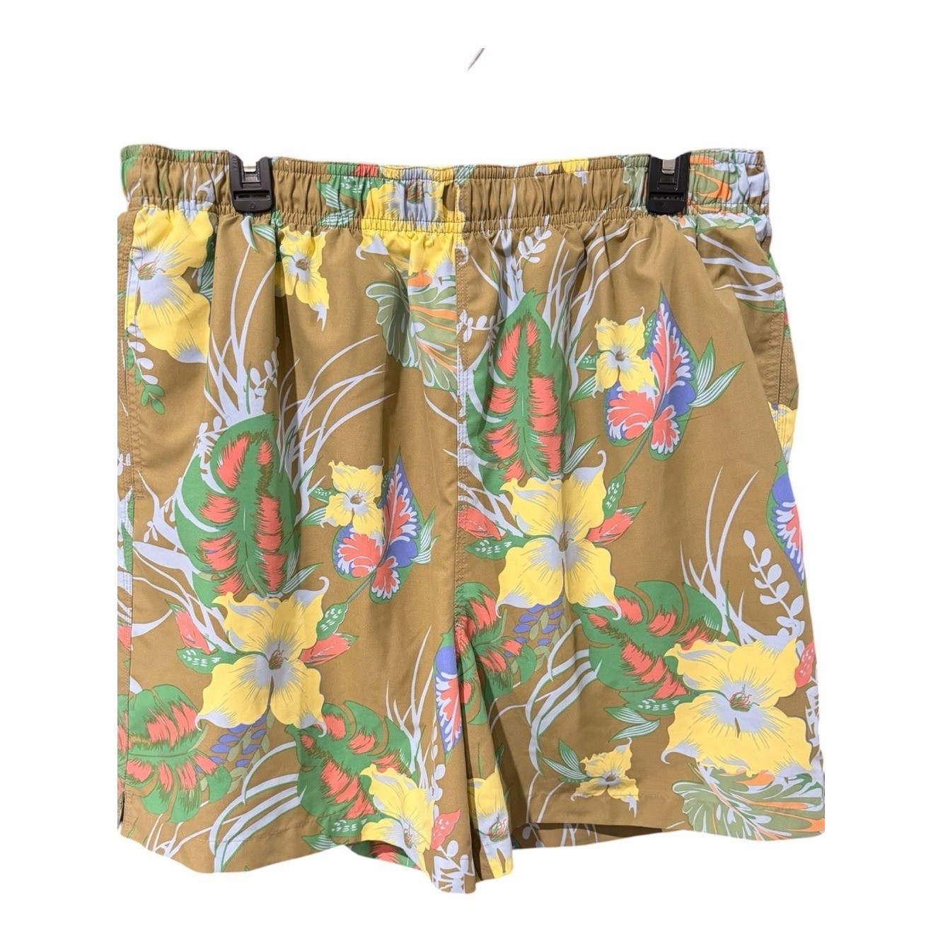 Daniel Cremieux Khaki Swim Trunks with Light Blue Mesh Lining