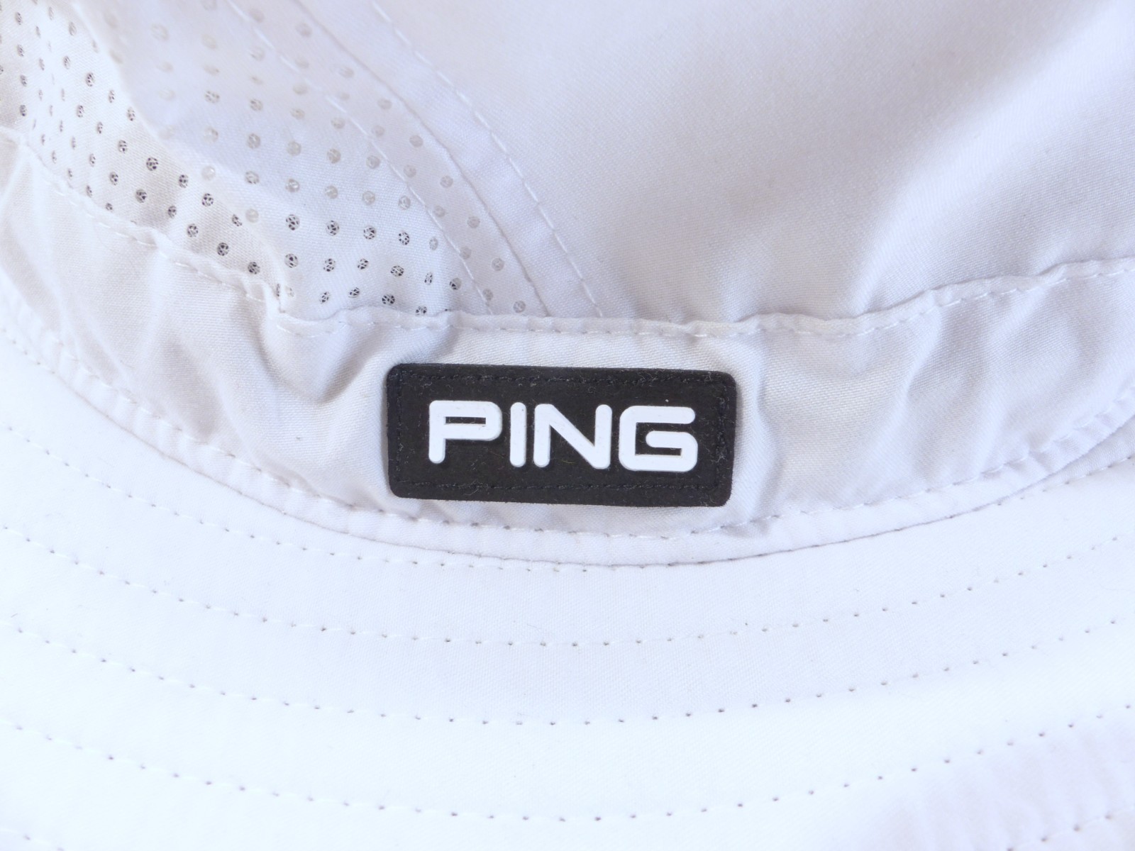 Adult PING Golf Sensorcool Vented White Elastic Stretch Fit Boonie Sun Hat OSFM