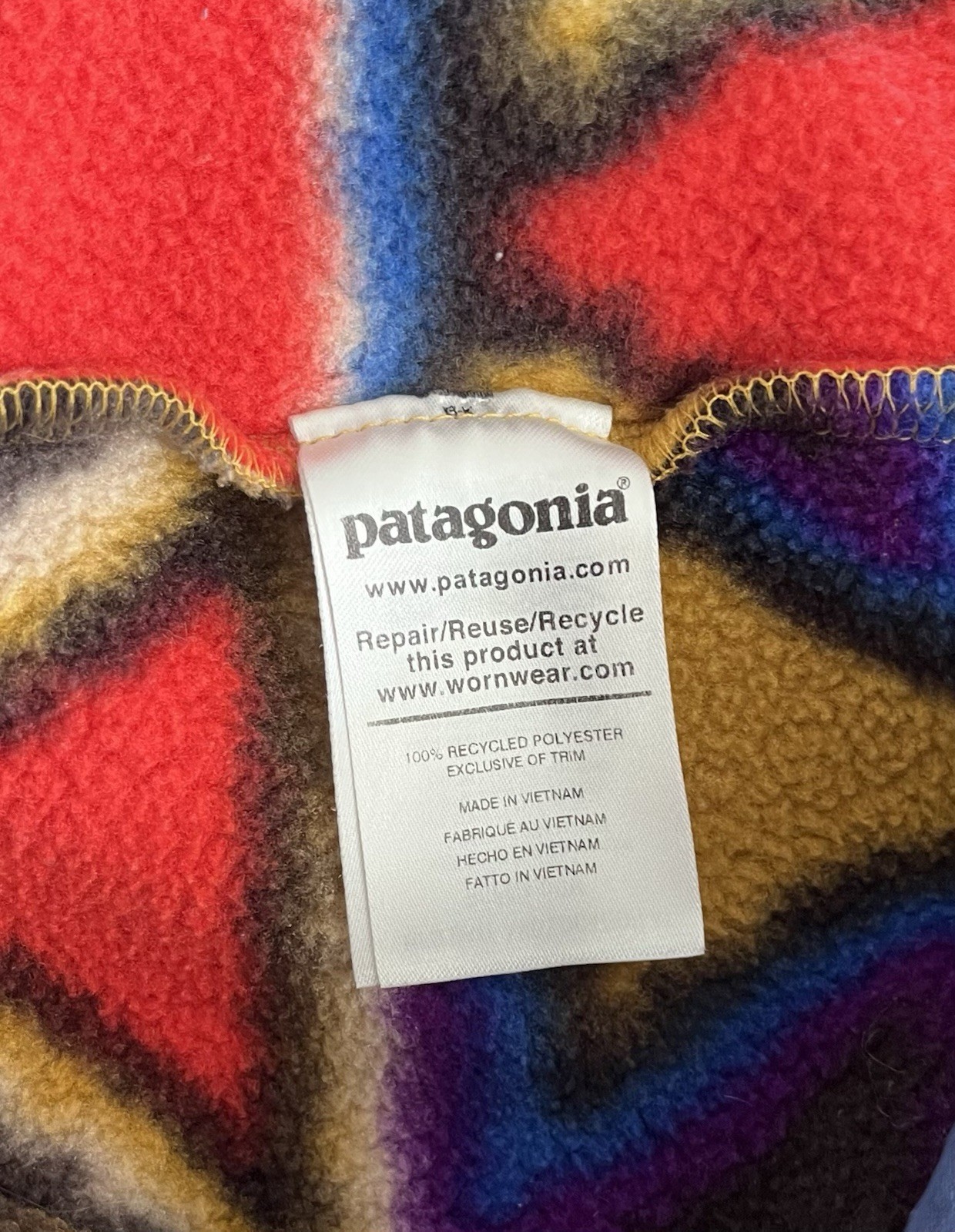 PATAGONIA SYNCHILLA ANORAK VISION QUEST BIG: CATALAN CORAL, UNISEX XS= W XS, M S