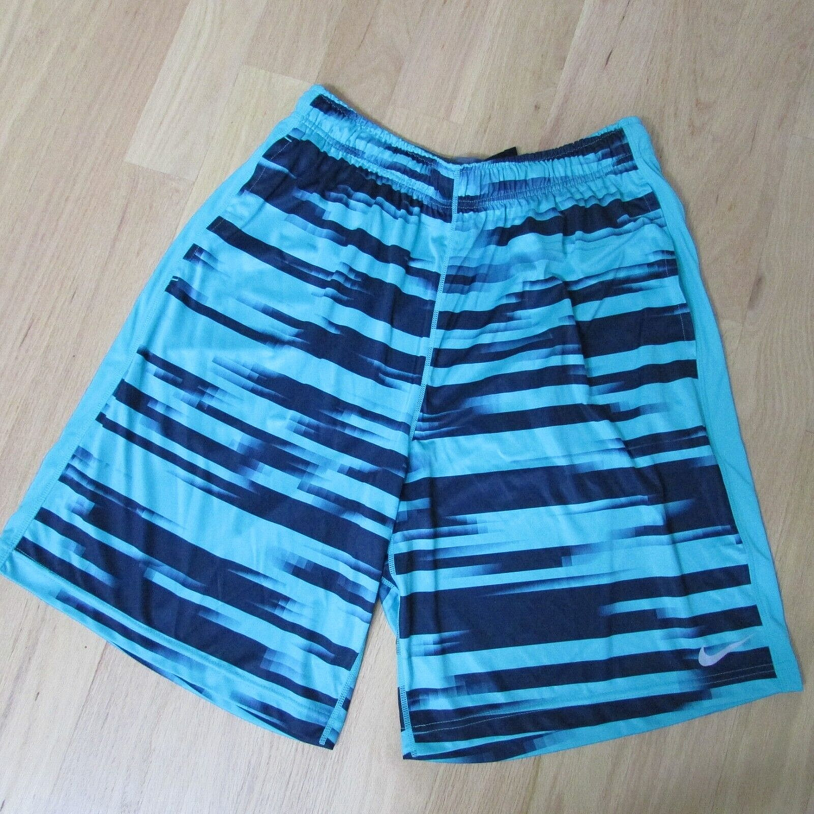 Nike Dri-FIT TEAL BLUE GREEN NAVY Basketball LONG STRETCH Shorts-xlarge-NWOT