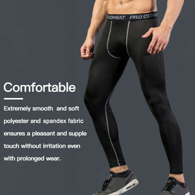 Men’s Compression Pants Long Leggings Base Layer Running Workout Gym Sports