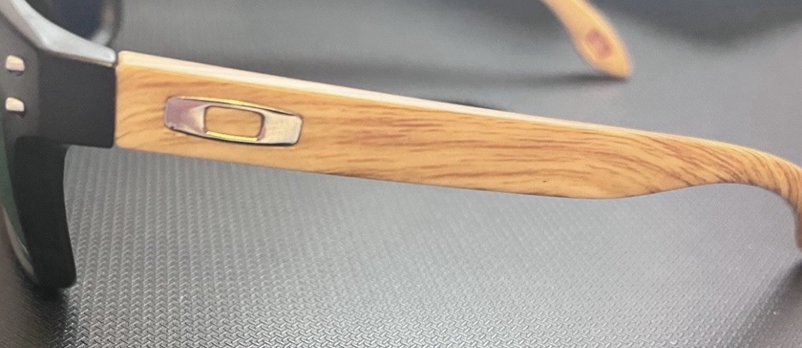 Holbrook Style Matte Black/ Wood Grain Frames Orange Polarized Lenses