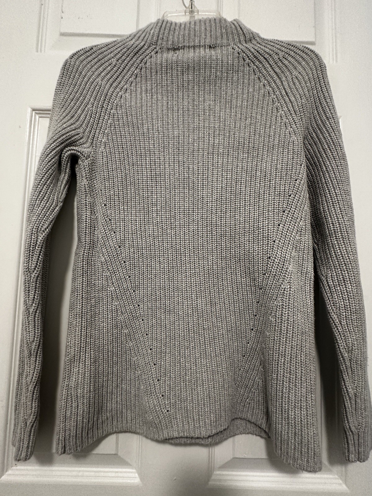 Lands End 100% Cotton Baumwolle Grey Sweater Crew Knit XS Size 2-4