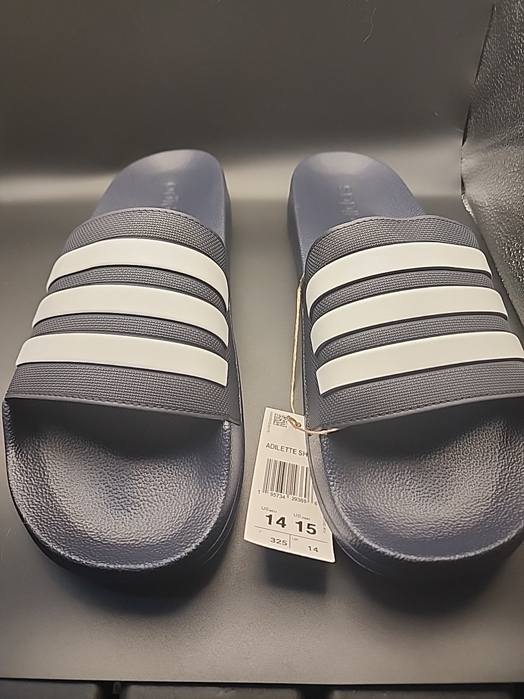adidas Adilette Men’s Shower Slip On Slides GZ5920 Navy White