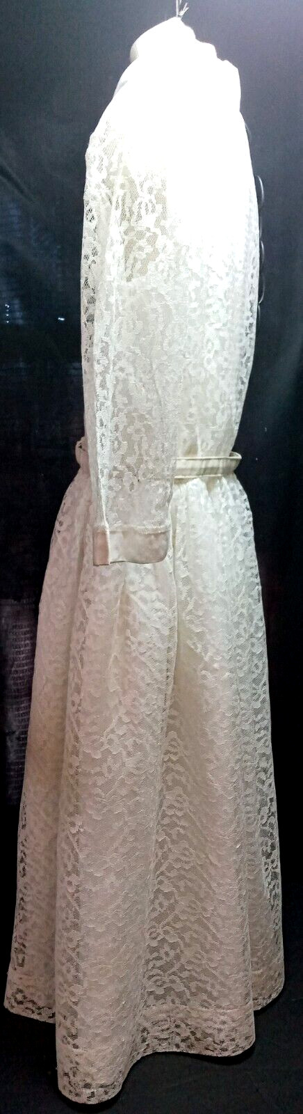Vtg 50s Rose Lace Dress Peter Pan Collar ILGWU Union Made USA JUNIORS Sz 14