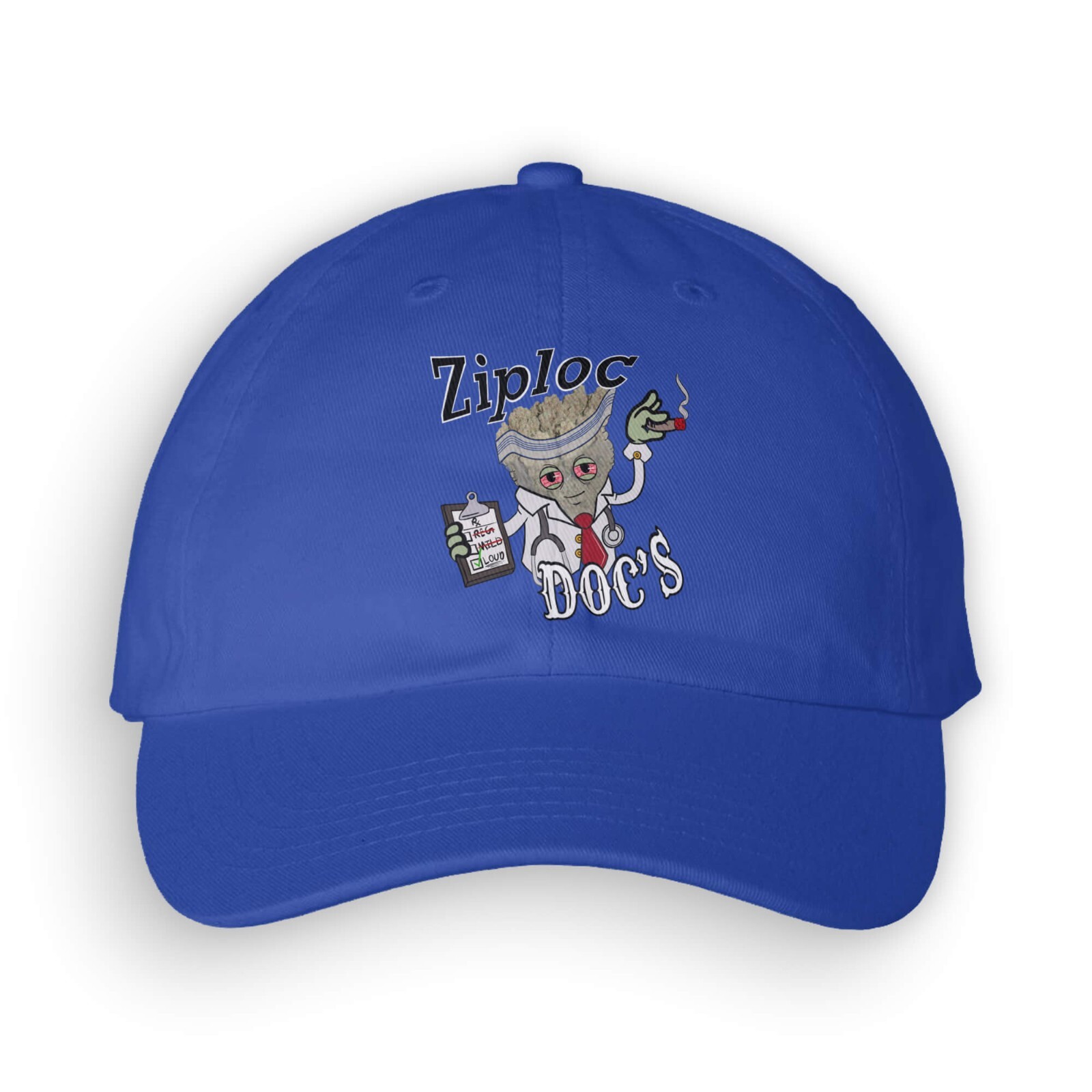 ZipLoc Doc’s Adjustable Cotton Baseball Caps Dad Hat Ball Cap Polo Style – Blue