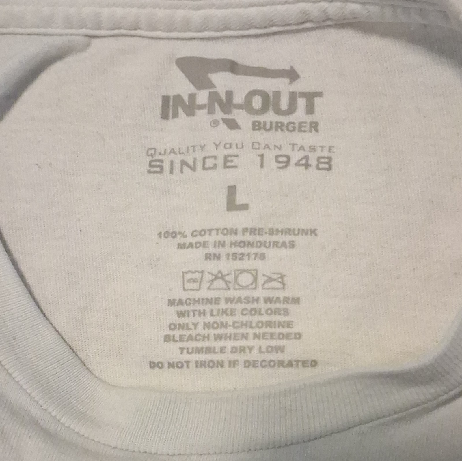 In-N-Out Burger Double-Sided Anniversary Graphic Logo T-Shirt White Men’s L