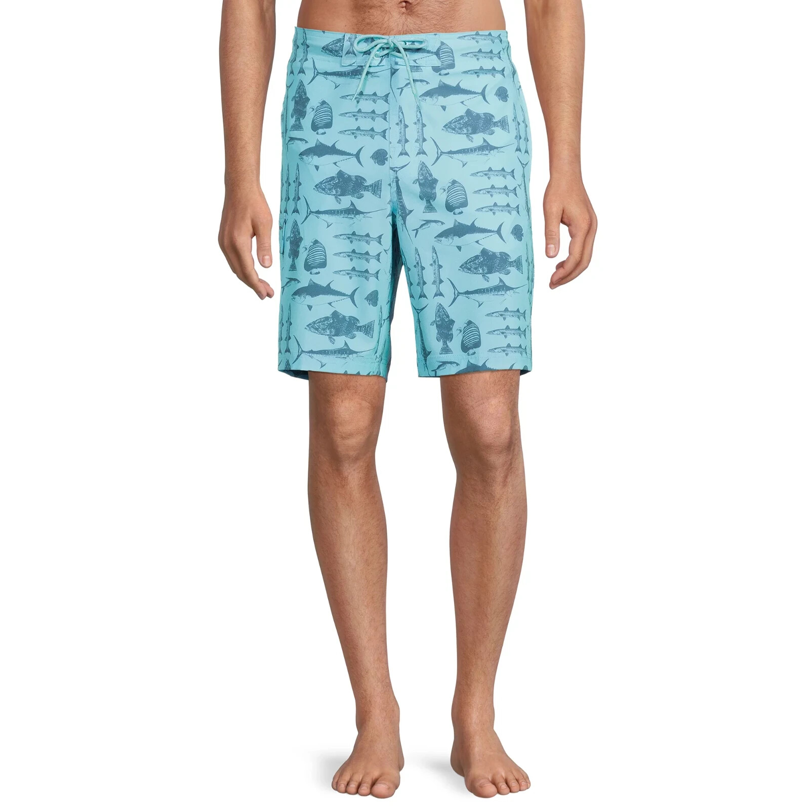 George 9″ Eboard Short with Stretch Men’s Blue Polyester Pull-On, Size M (32-34)