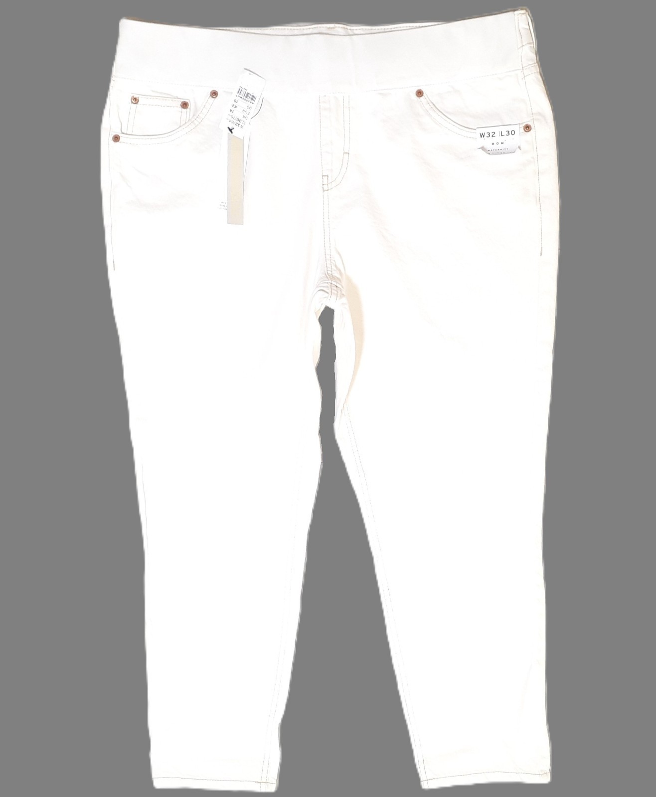 TopShop Jeans Women White Maternity Mom Rise=11.5in Inseam=26in Waist=38in