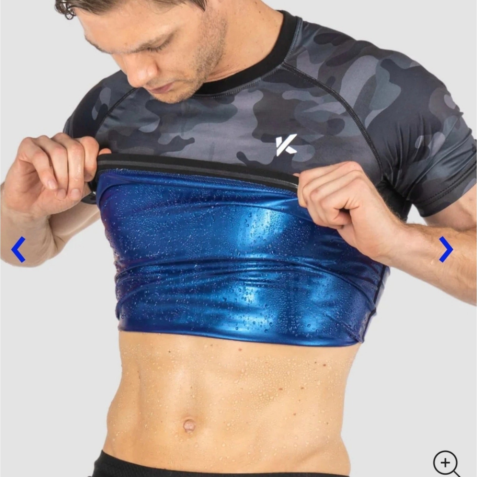 Kewlioo Men’s Athletic Sauna Gym Heat Trapping T-Shirt. Camo. Size XL. N…