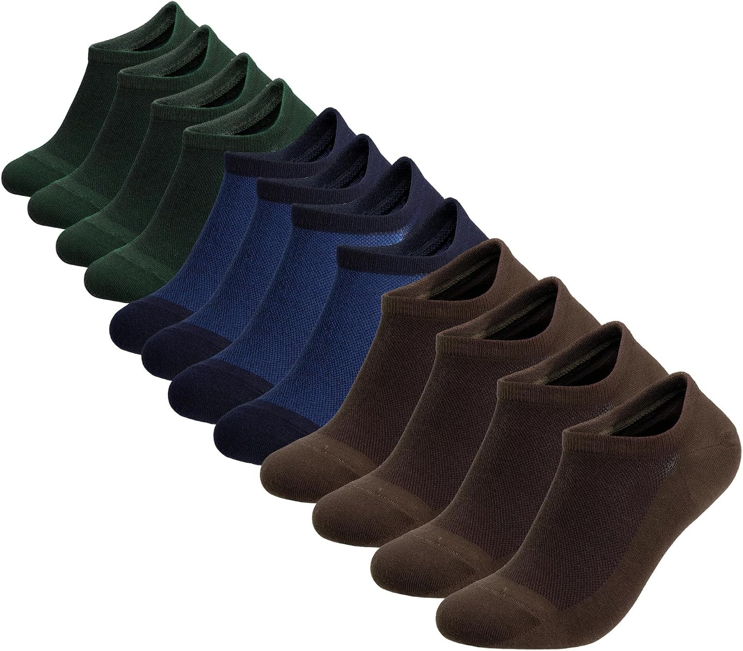 6 Pairs Low Cut No Show Socks for Men, Invisible Casual Ankle Socks with Non-Sli