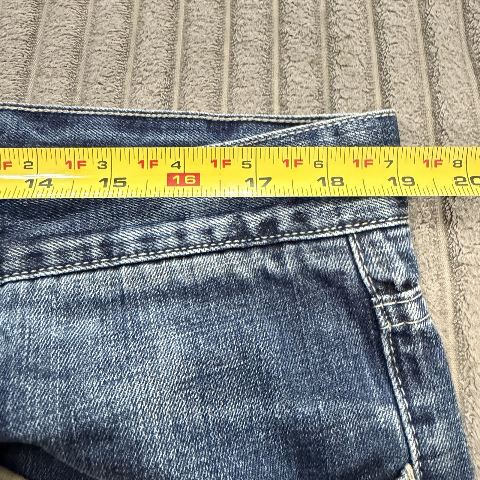 Tokyo Five The Way Jeans Mens 38×32 Blue Denim Whiskered Cotton Button Fly Pants