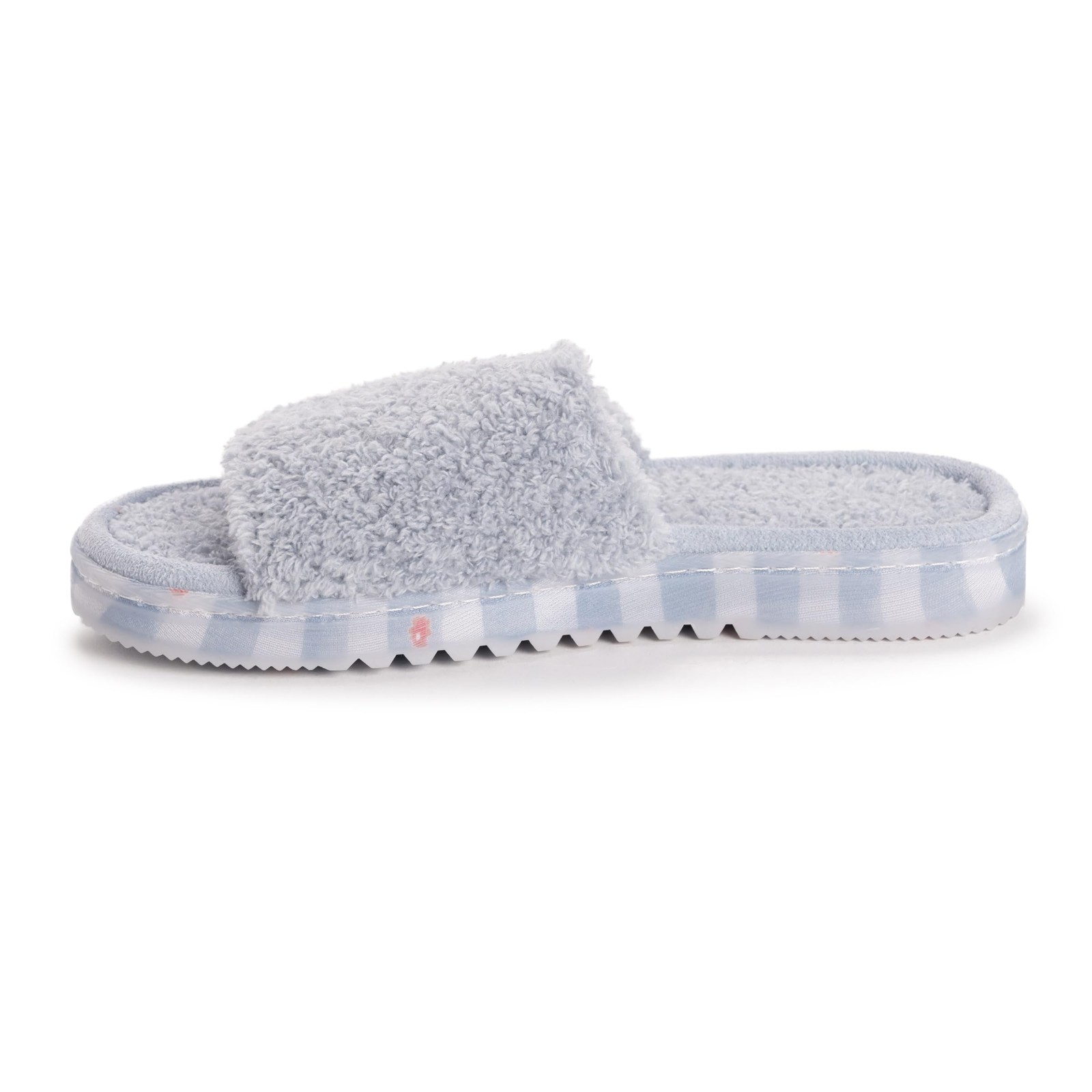 Muk Luks Women’s Acacia Slipper, Light Blue, M (7-8) Medium, Blue