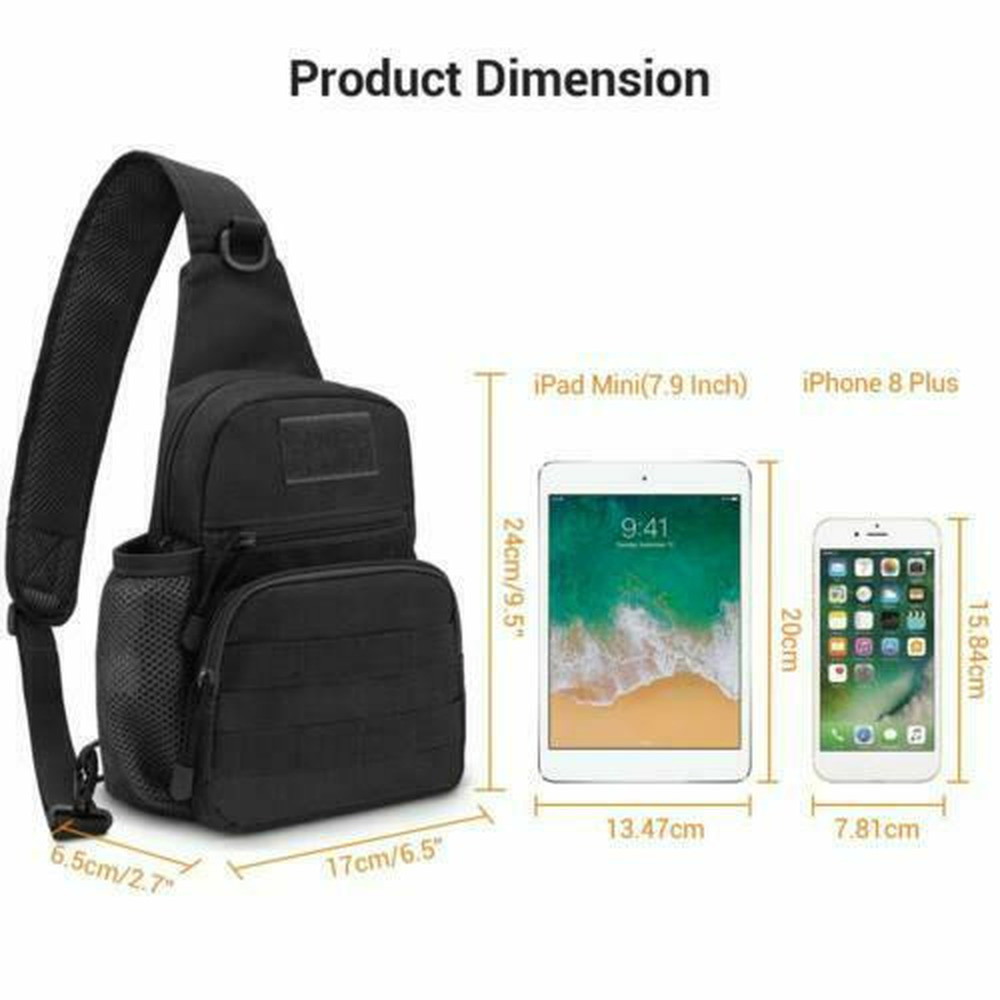 Mens Military Tactical Molle Chest Pack Backpack Sling Shoulder Crossbody Bag US