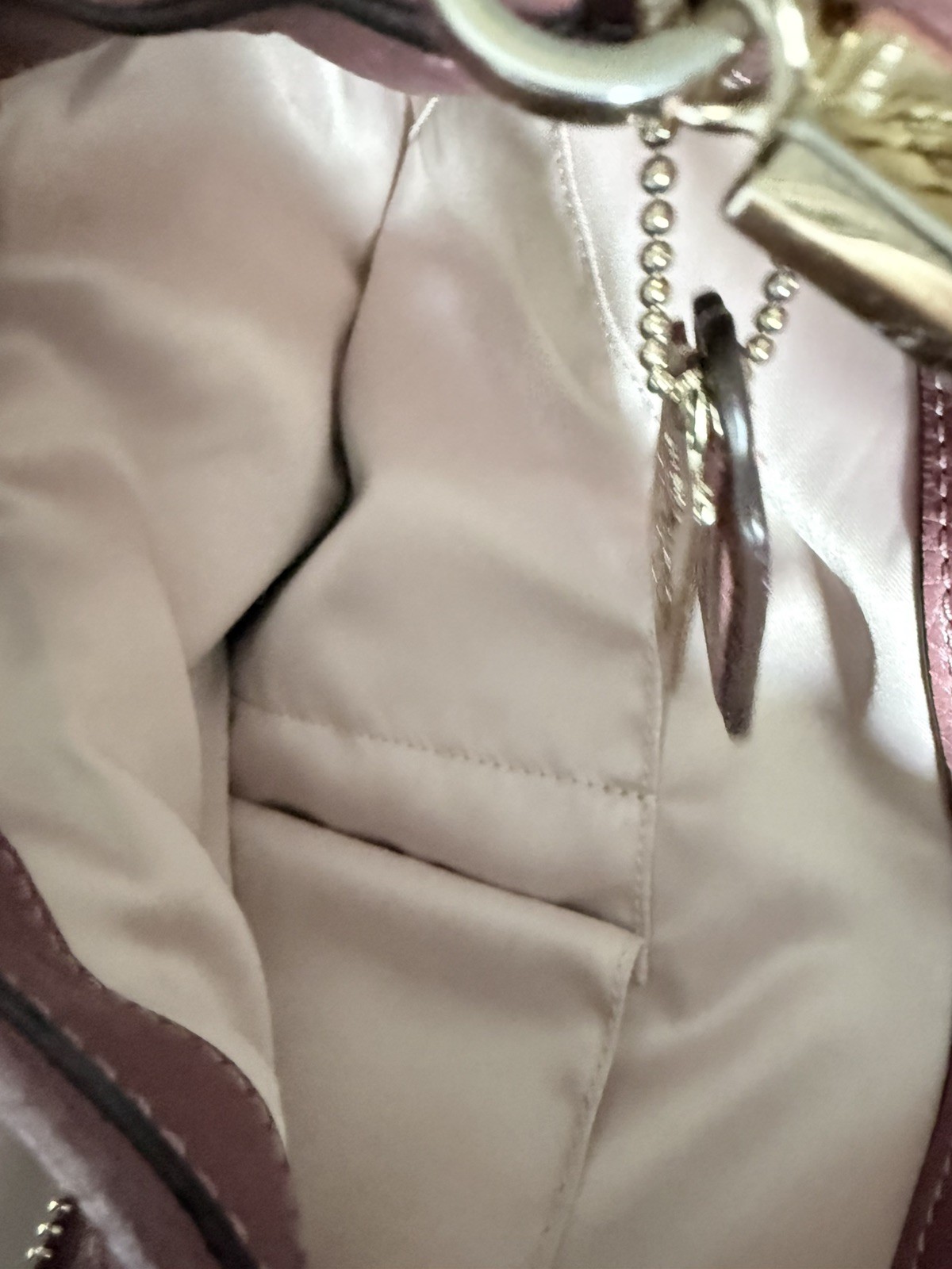 Coach Madison Phoebe Misty Mauve Pebbled Leather Shoulder Bag 26224 Gold