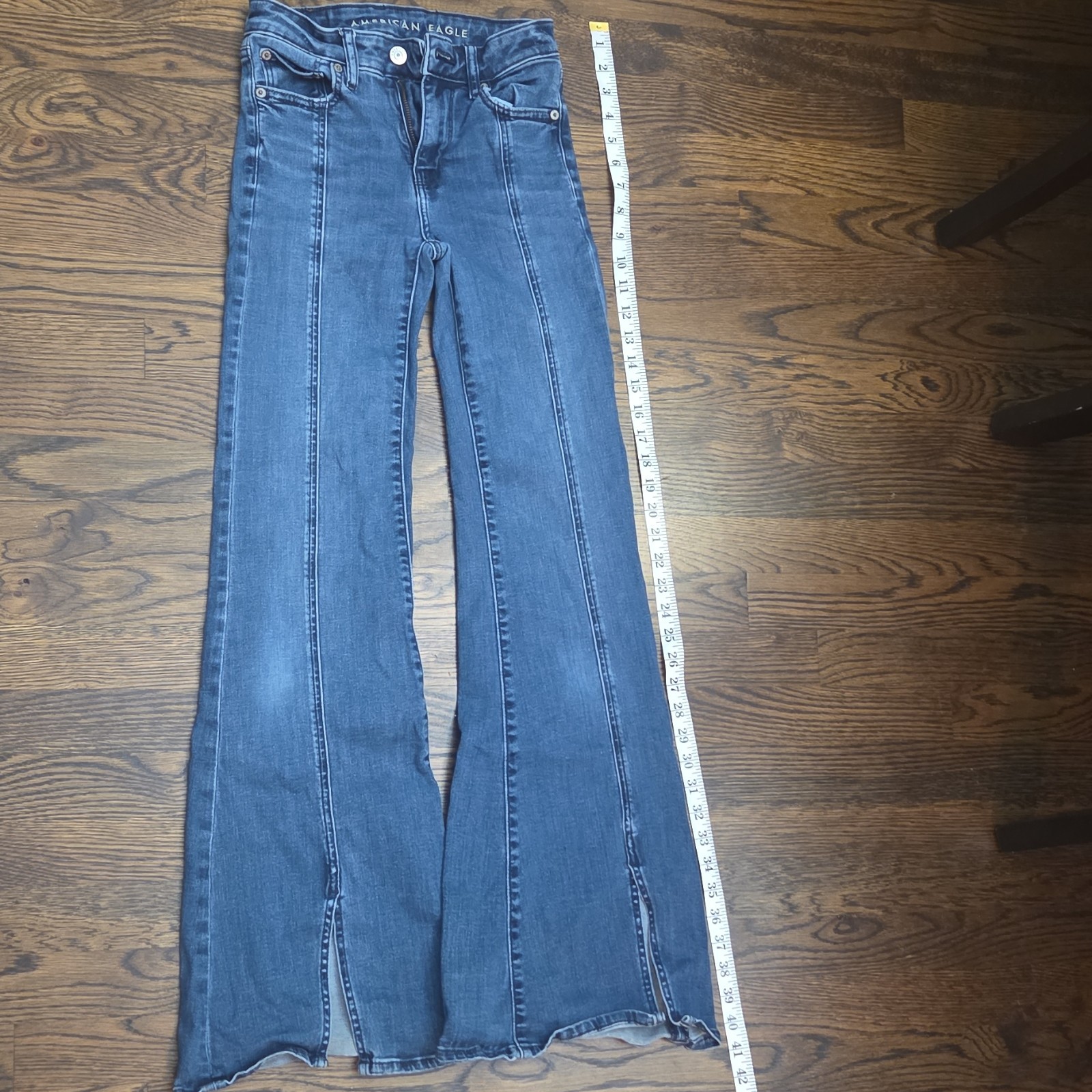 American Eagle Outfitters Next Level Stretch High Rise Flare Jeans 00 Blue