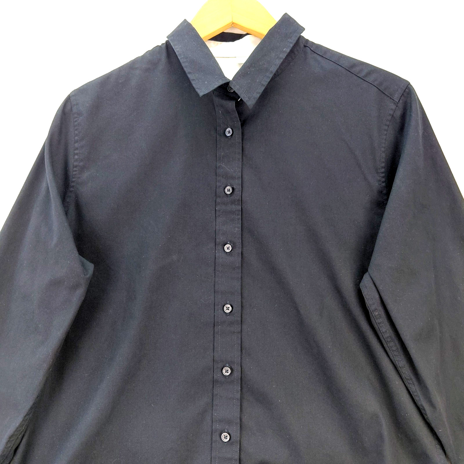 Androgynous Fox Shirt Black Long Sleeve Swift Button Up Gender Neutral Sz Large