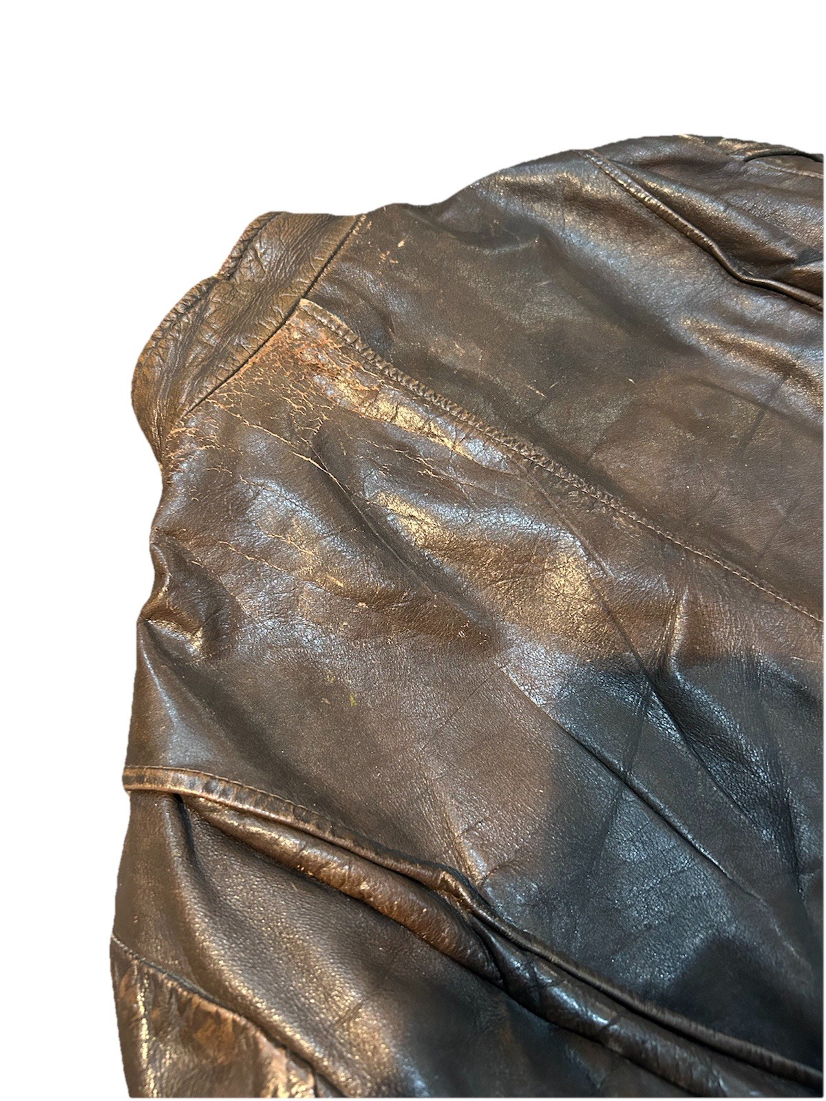 Cafe Racer Vintage 50s/60s Brown Leather Jacket Size 40 SERVAL Zipper