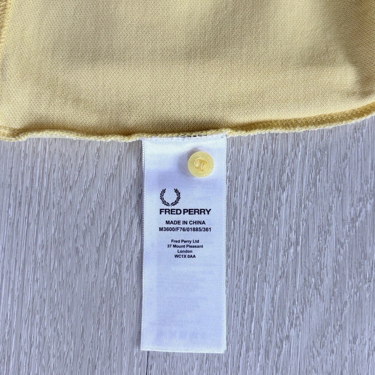 Fred Perry M3600 Short Sleeve Twin Tipped Polo Shirt Yellow Mens Size 2XL XXL