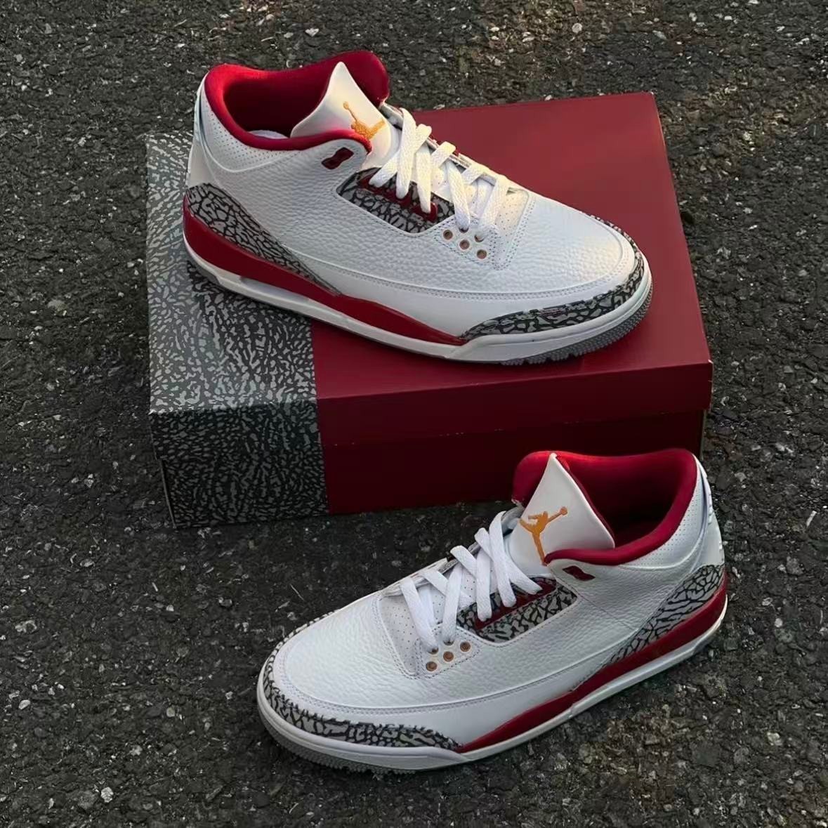 Men’s Shoes Jordan Air Jordan 3 Retro “Cardinal Red” Mid-Top Basketball NEW