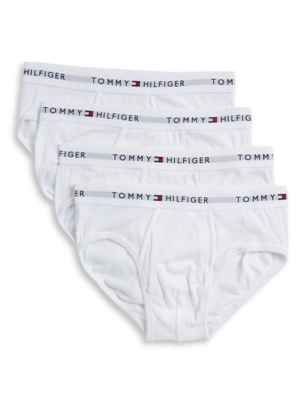 Tommy Hilfiger Four Pack Classic Cotton Briefs Underwear White TH 4 09FF001100
