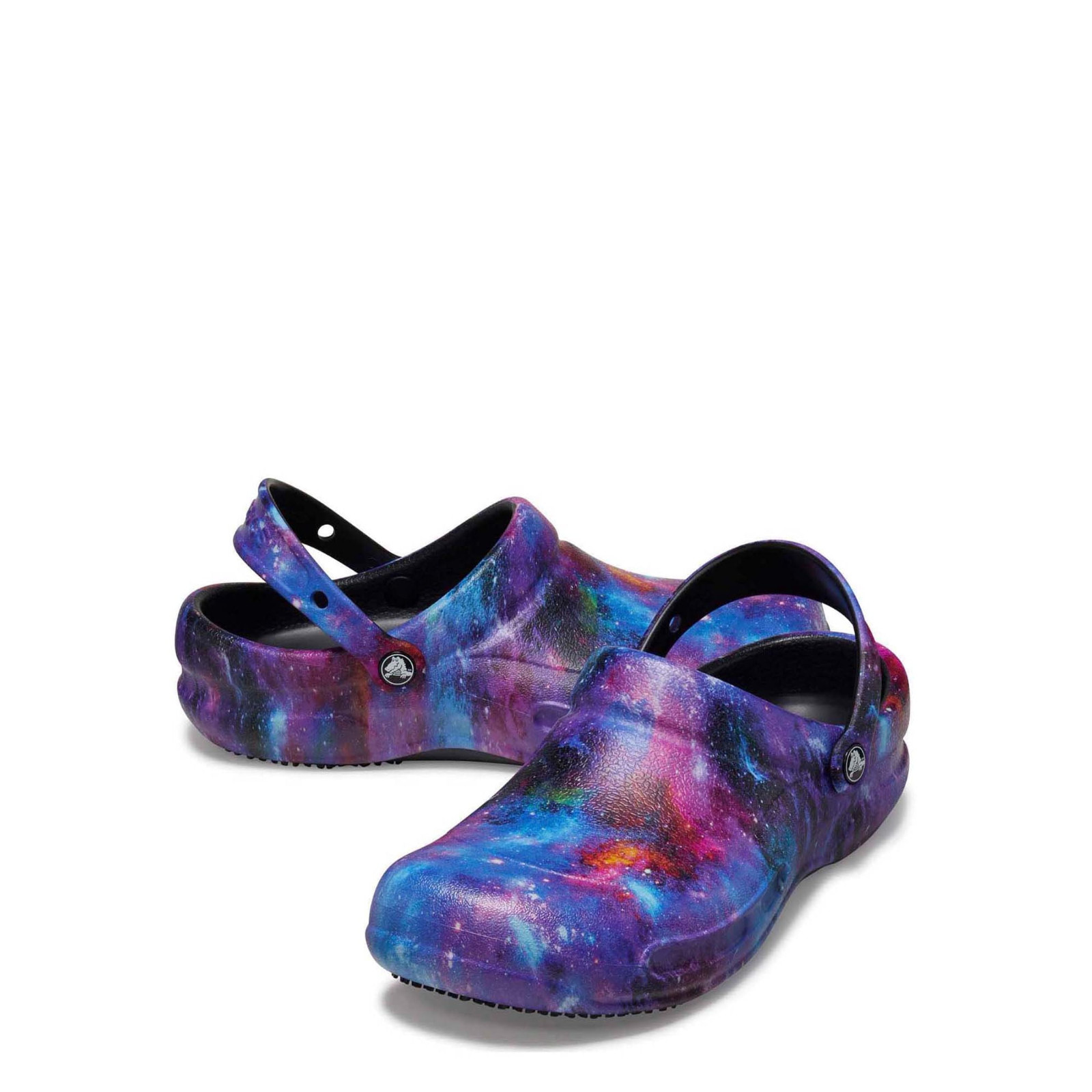 Crocs at Work Unisex Bistro Slip Resistant Clog Black/Black to Galaxy Medium