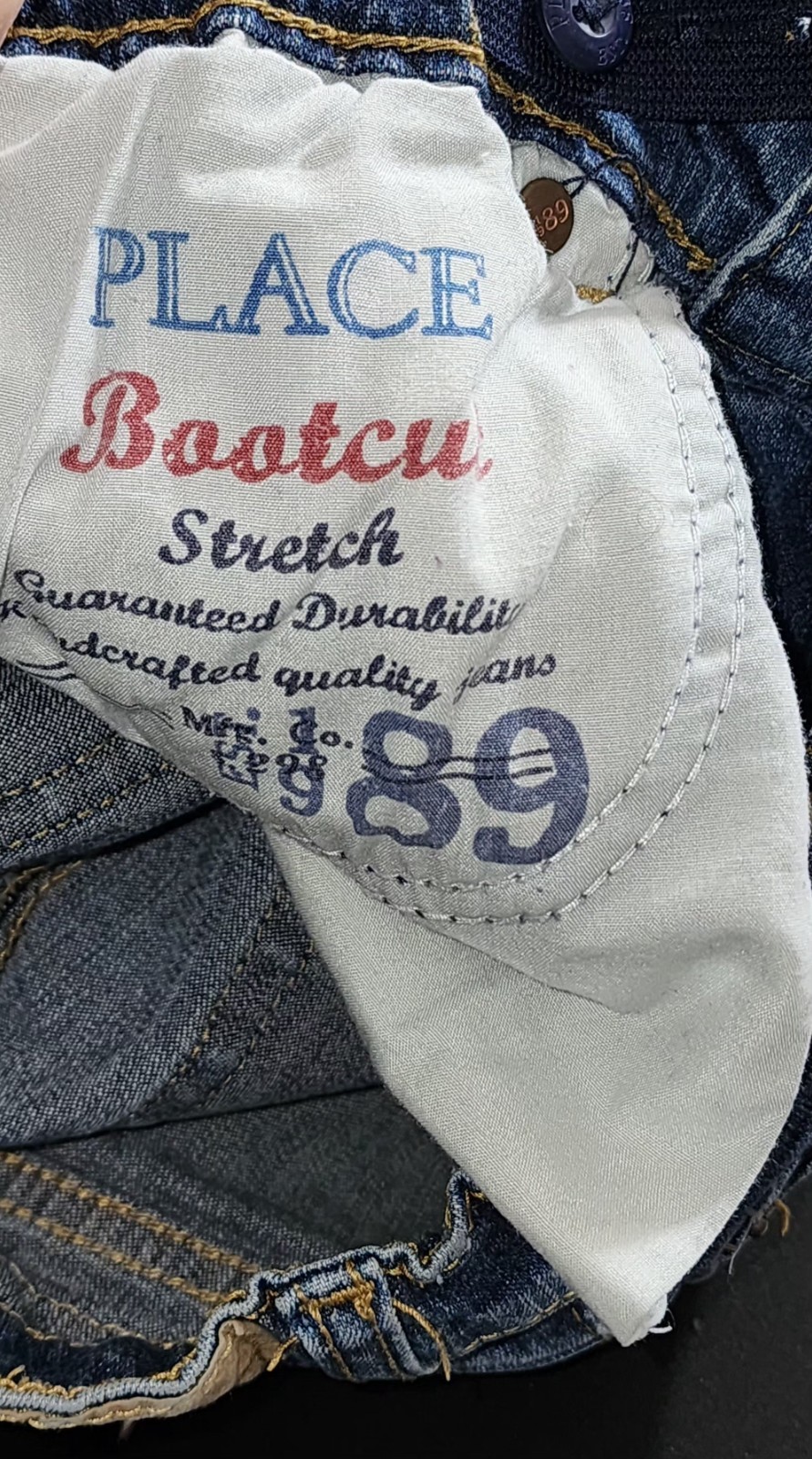 Place Girls Size 6X/7 Bootcut Stretch Denim Blue Jeans Play School