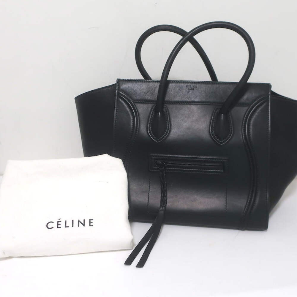 Celine Medium Phantom Luggage Tote Black Calfskin Leather