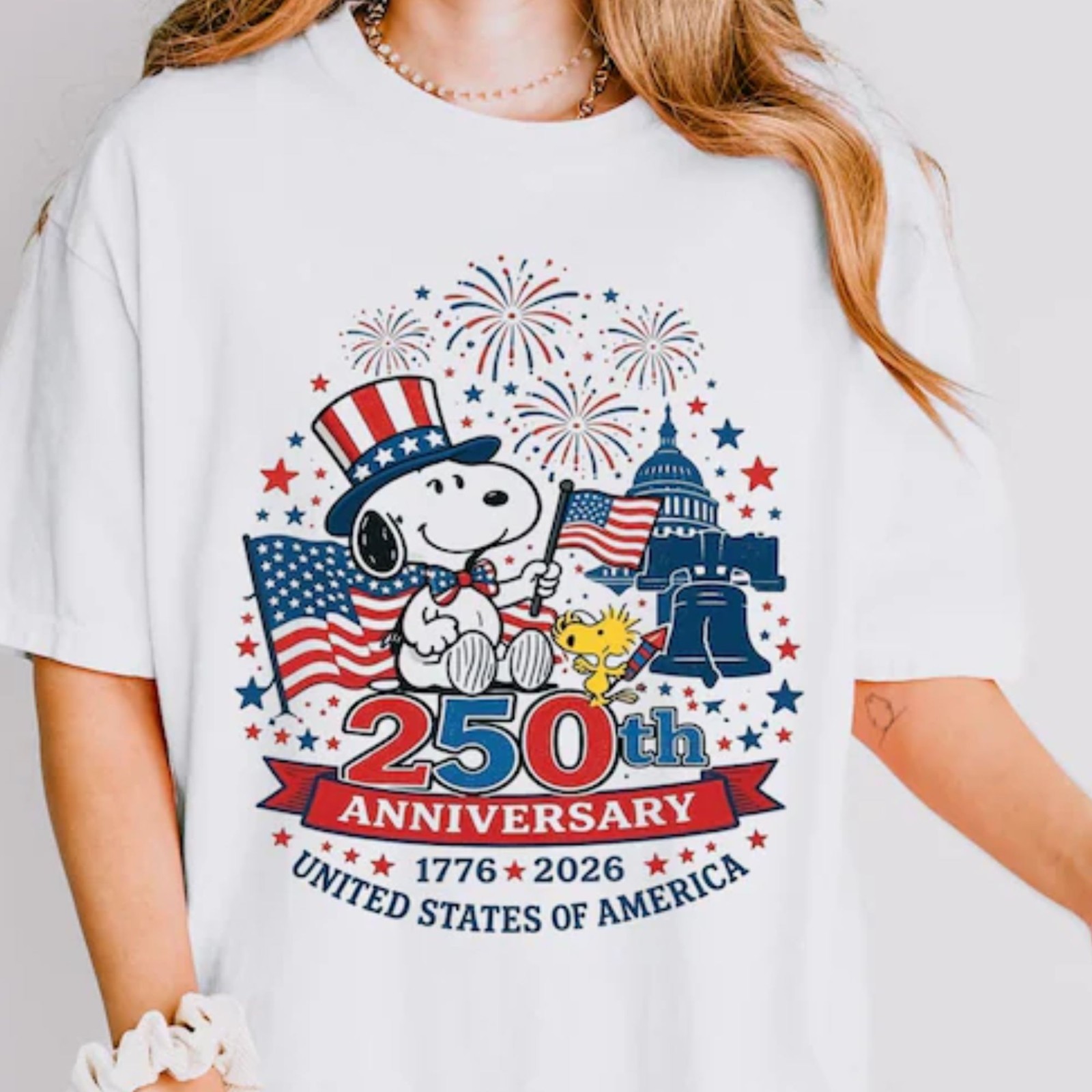 Funny Patriotic Cartoon Shirt America 250 Independence Day Tee
