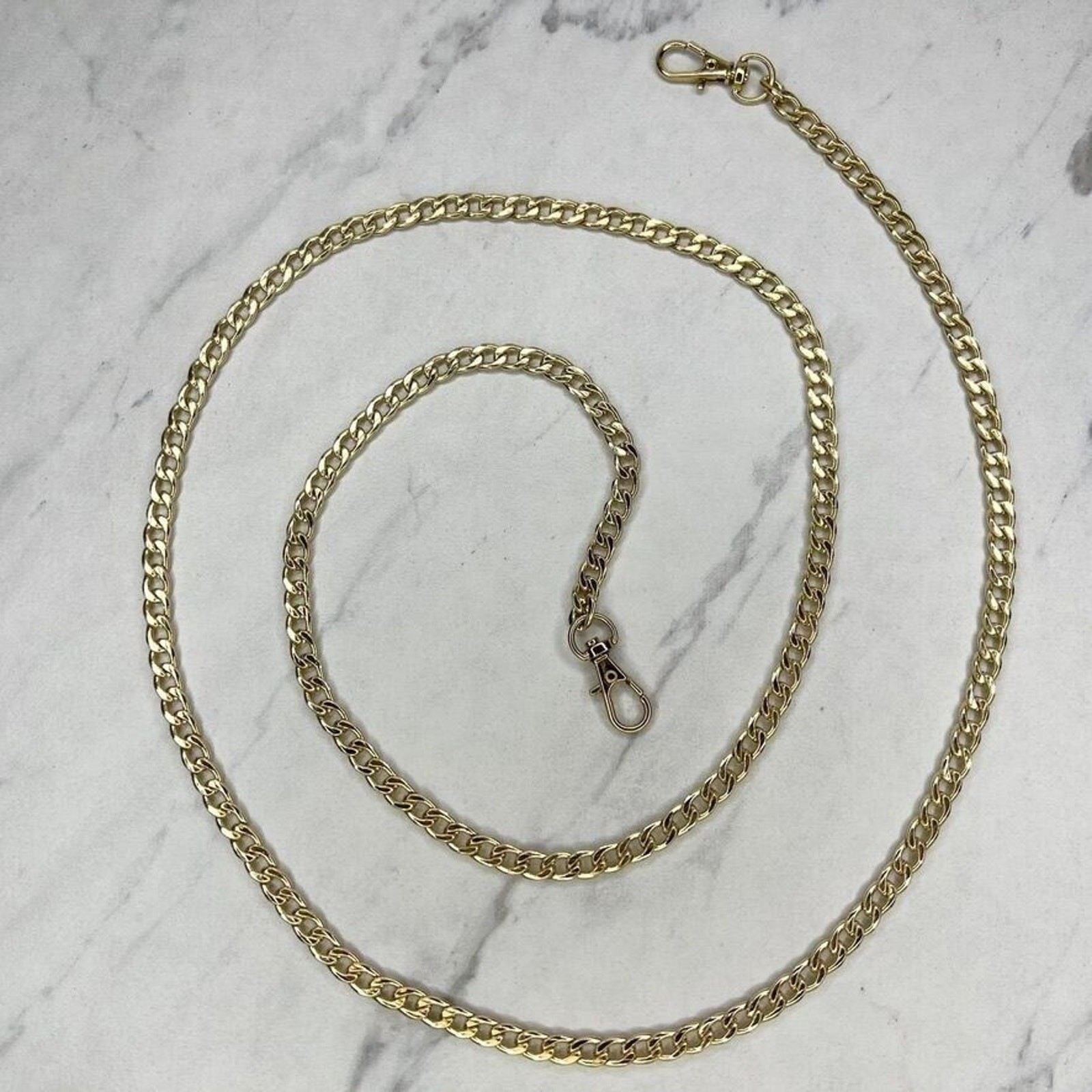 Gold Tone Skinny Chain Link Purse Handbag Bag Replacement Strap
