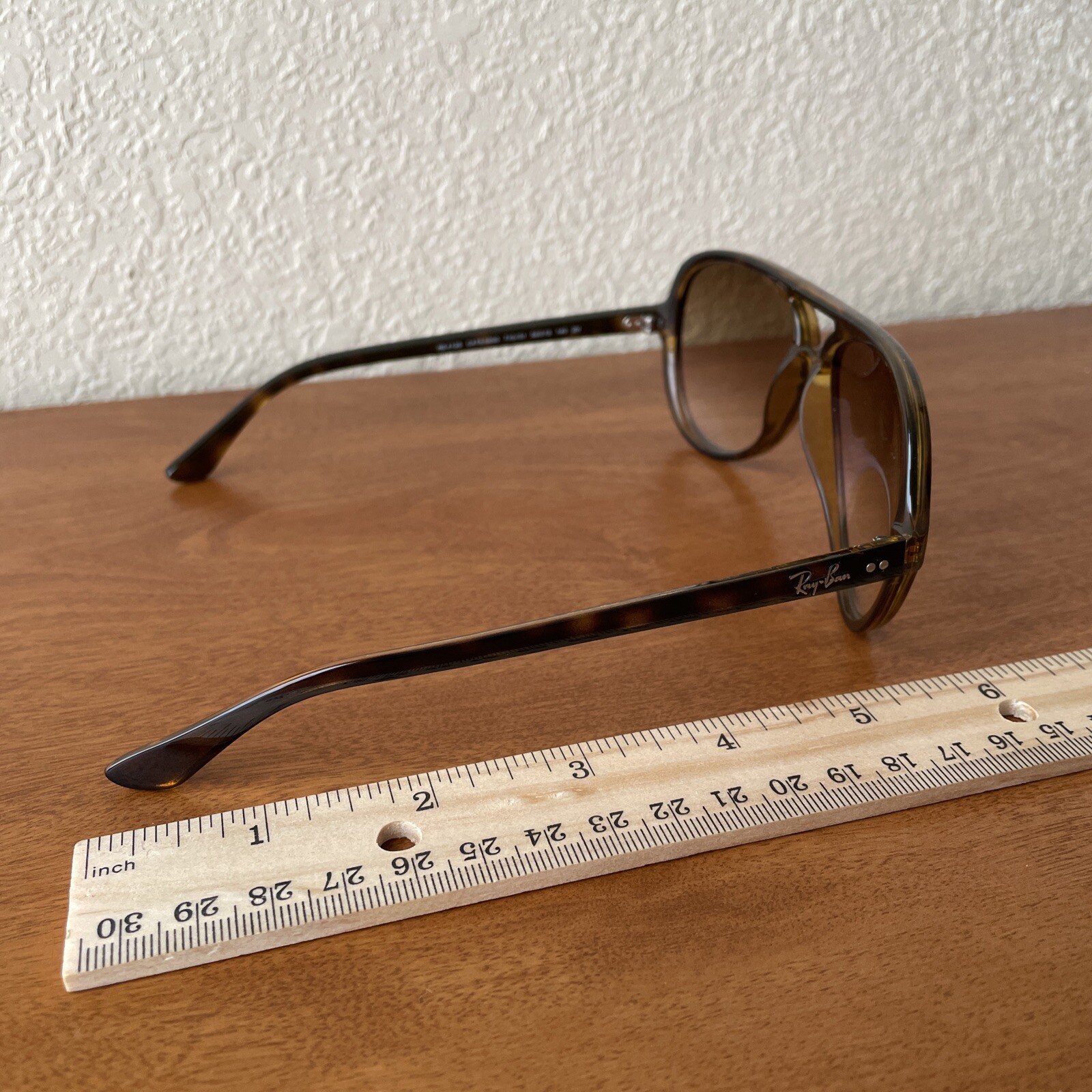 Ray-Ban RB4125 59-13 Aviator Sunglasses – Matte Havana Clear Gradient Brown 140