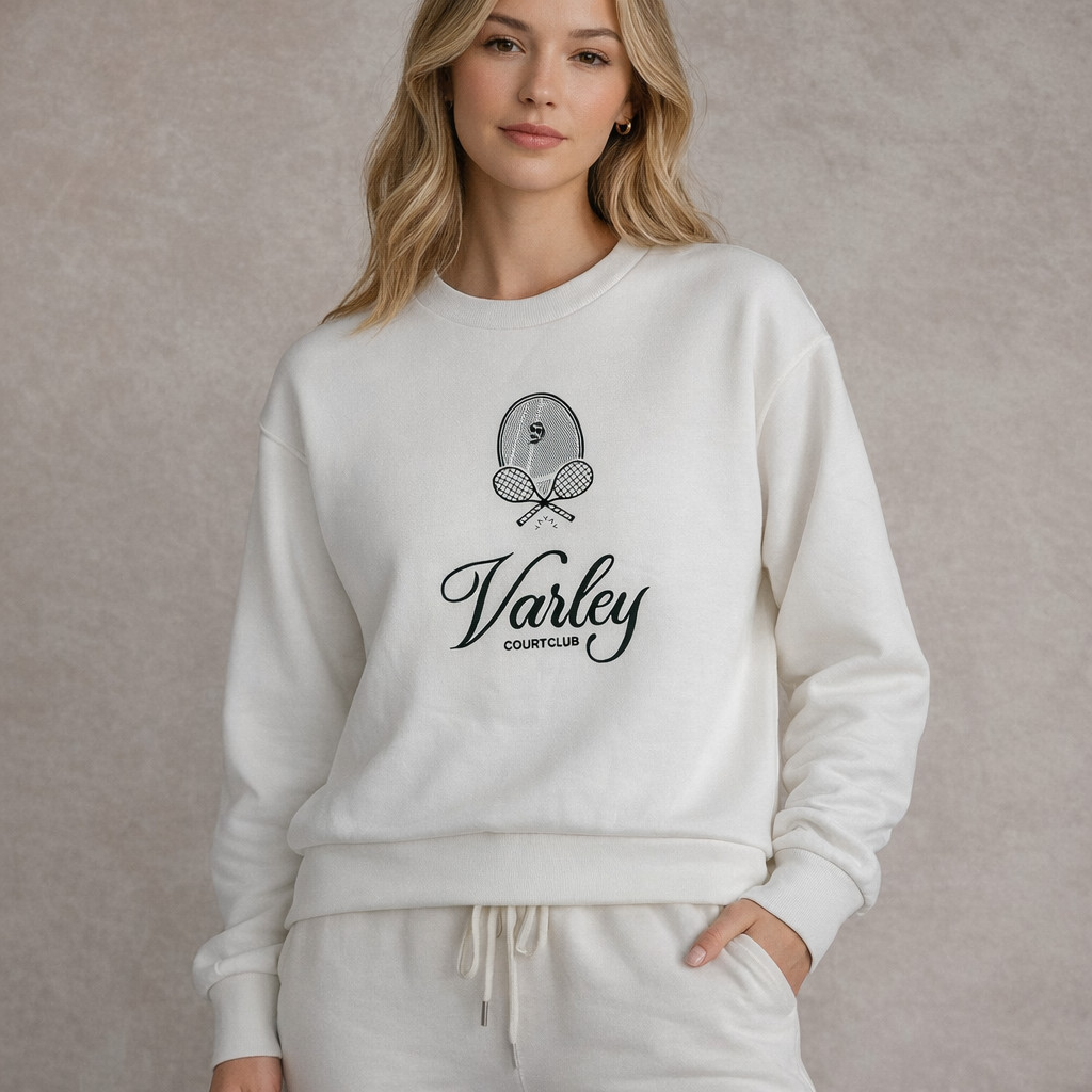 NWT Varley DoubleSoft Rasco Namesake Court Club Sweatshirt Women’s Size XL White