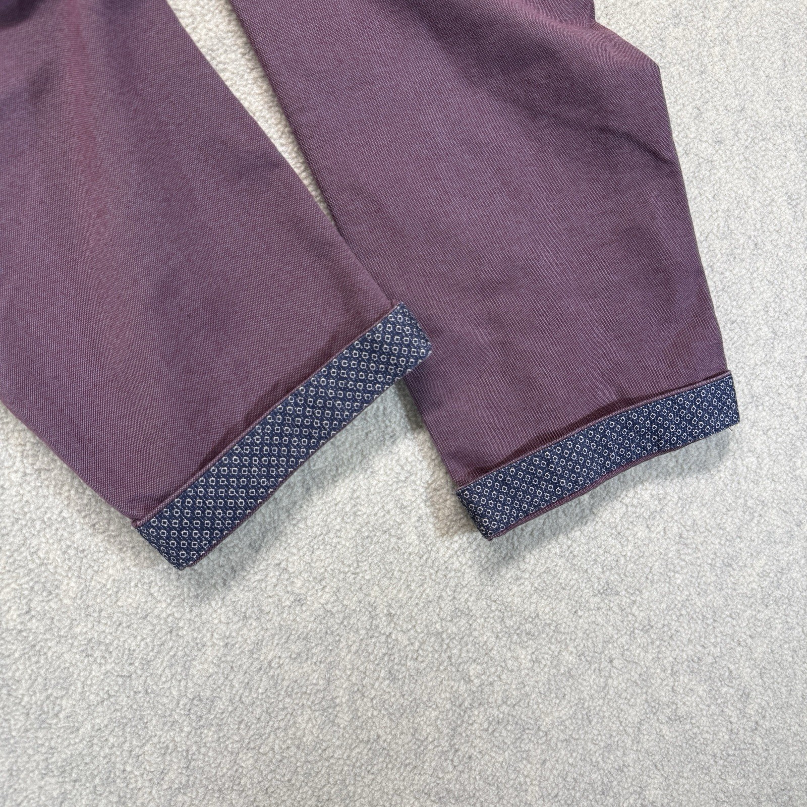 Ted Baker London Mens Chino Pants 30R Purple Slim Fit Cotton Stretch