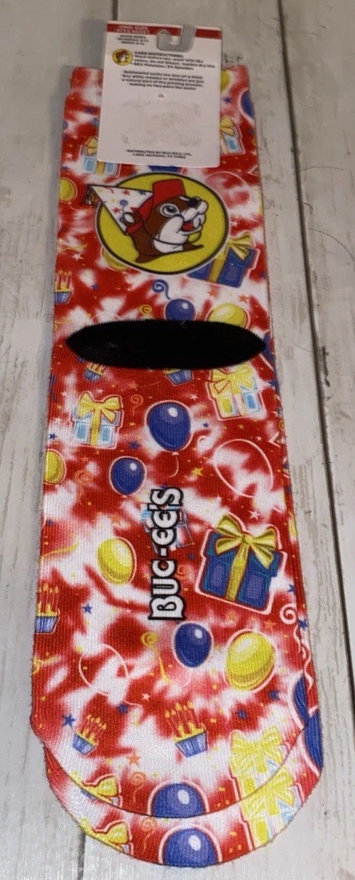 *BUCEES*BIRTHDAY CREW SOCKS*TYE DYE*One Size Fits Most*NEW*UNISEX*Balloons/Gifts