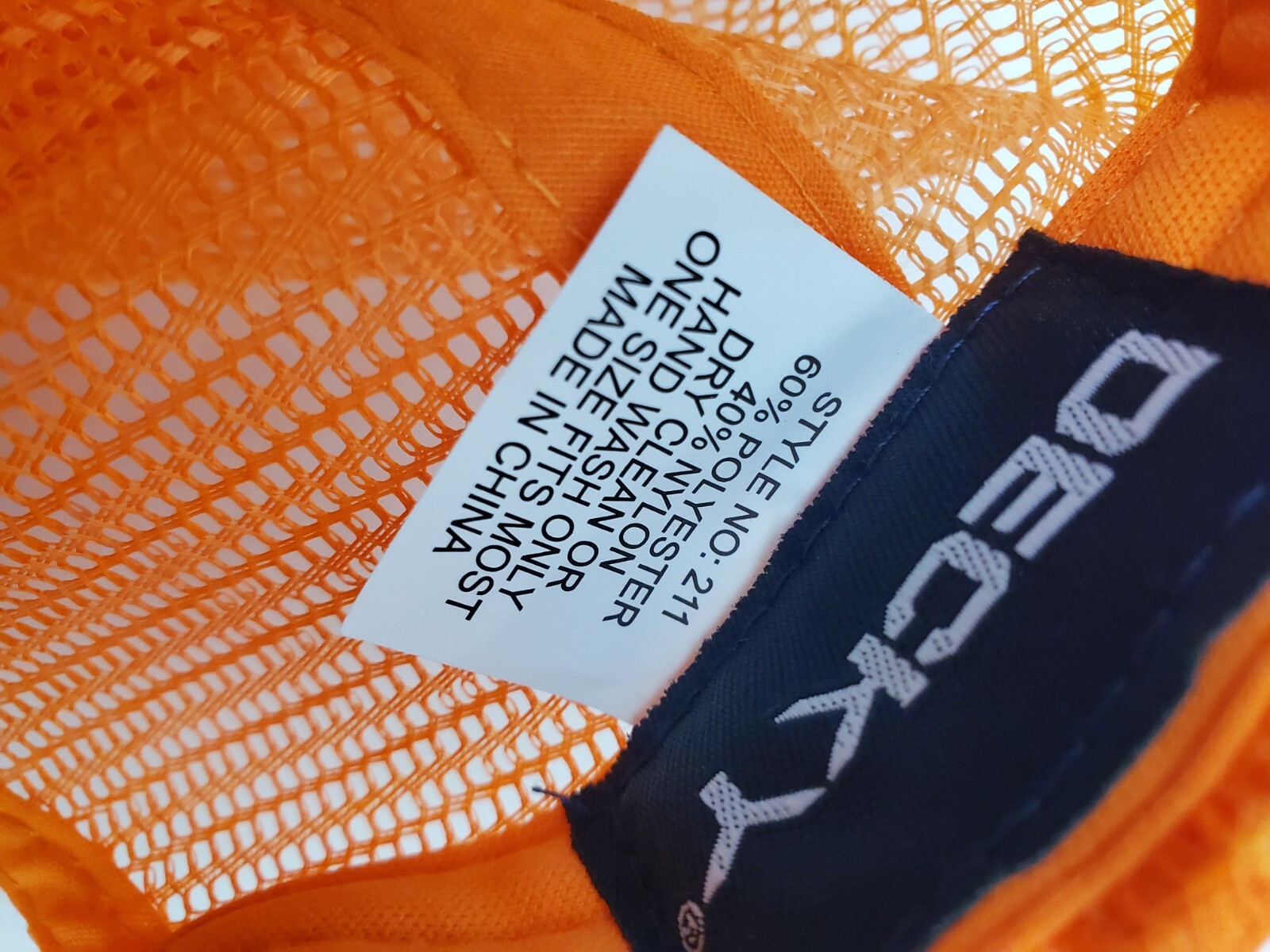 Decky Cap Orange Mesh Back Adjustable Snap Back One Size Fit Most
