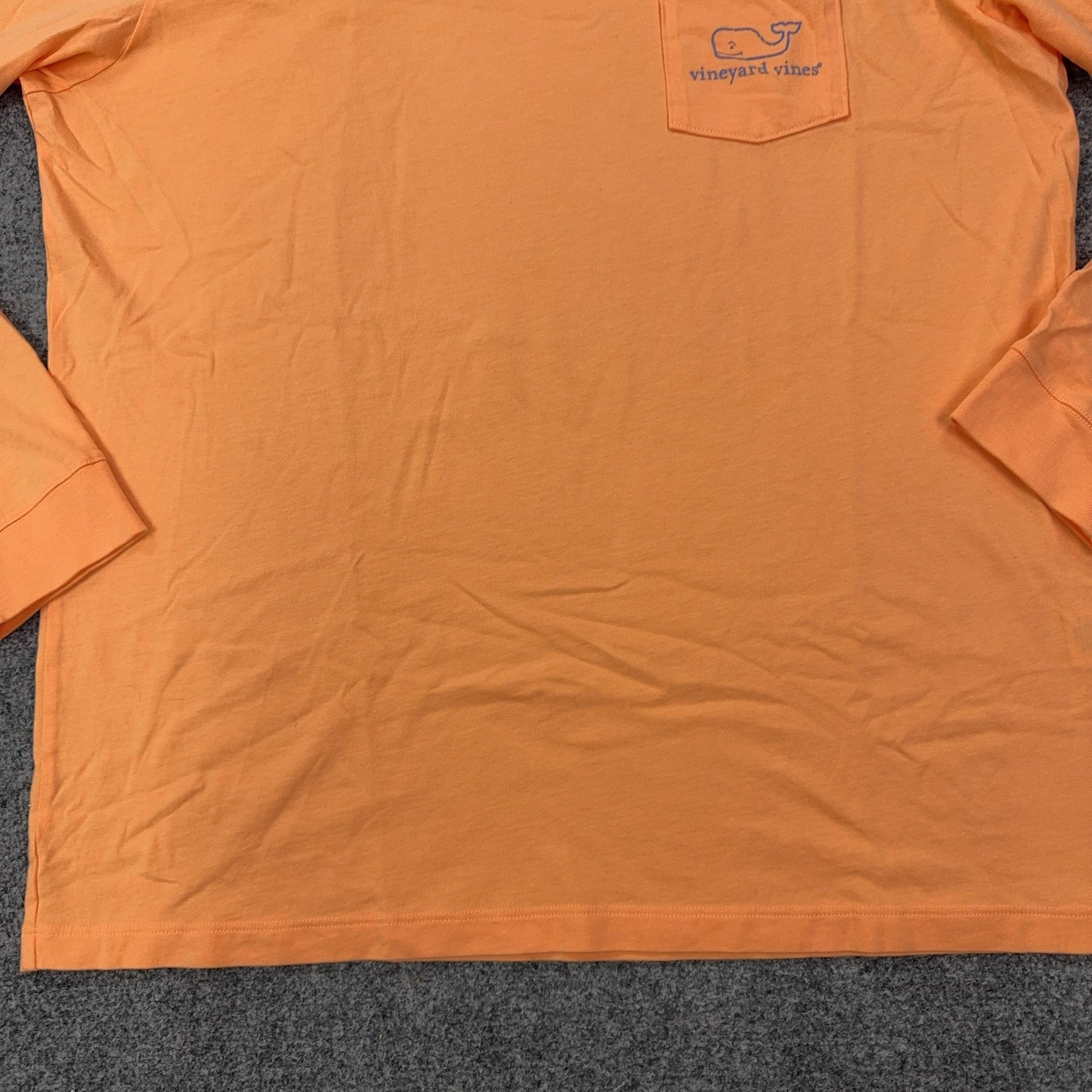 Vineyard Vines Shirt Mens Large Orange Whale Logo Pocket Long Sleeve Tagless