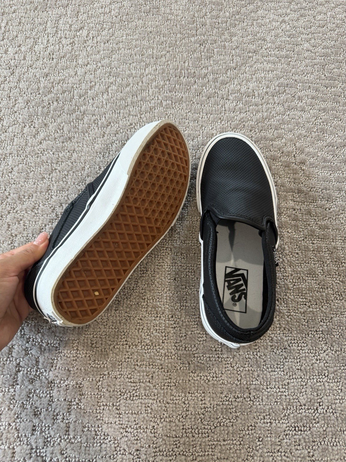 VANS Classic Slip-On Black Low Top Solid Slip-On Sneaker Rubber Outsole