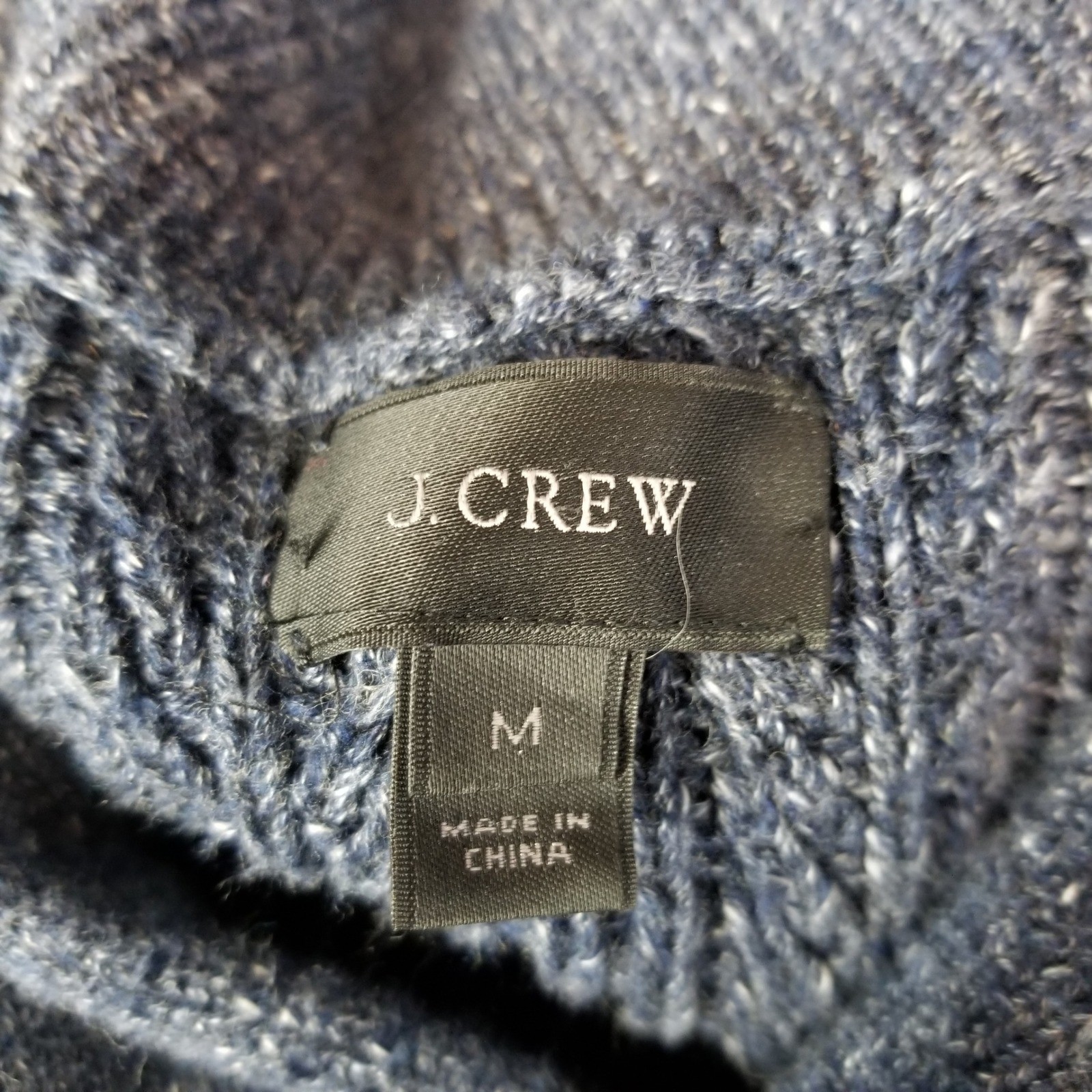 J Crew Mens Shawl Collar Cardigan Sweater Blue Cotton Elbow Patches Size M
