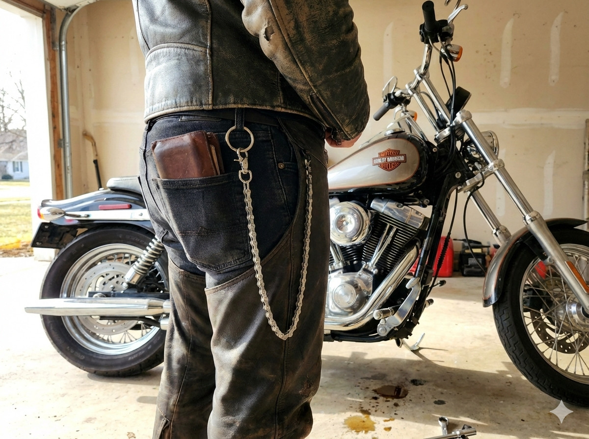 Handcrafted Upcycled Bike Chain Wallet Chain | Biker Punk Y2K Alt | 7 Colors