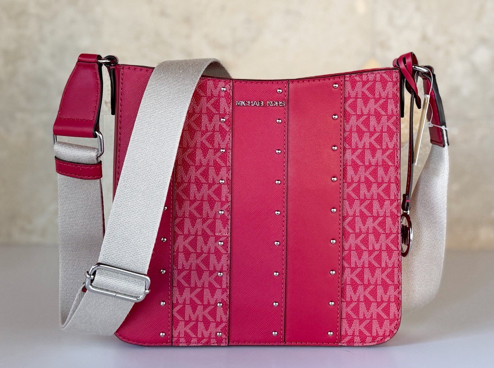 Michael Kors Jet Set Travel SM Shoulder Crossbody Bag MK Dark Raspberry Multi