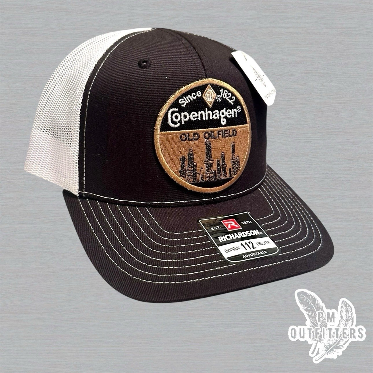 Vintage Copenhagen Old Oilfield Embroidered Patch Richardson 112 Trucker Hat