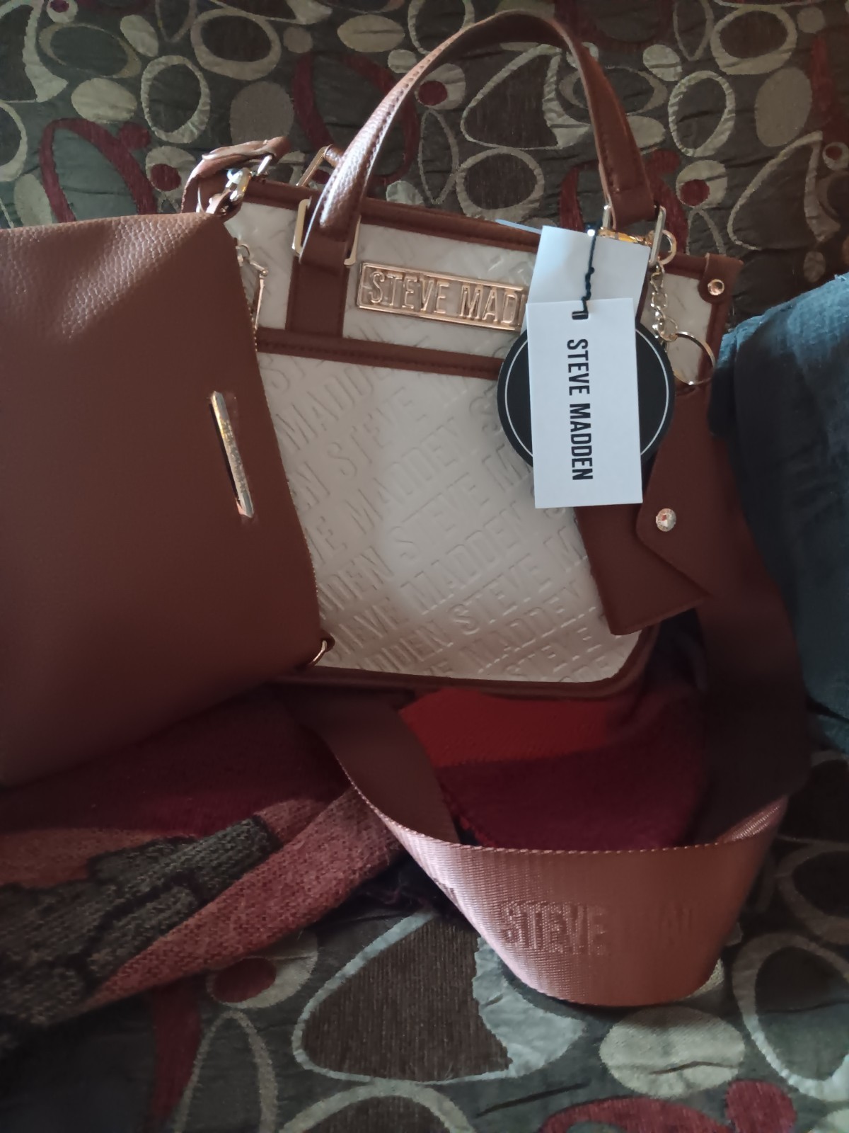 brown steve madden purse crossbody leather